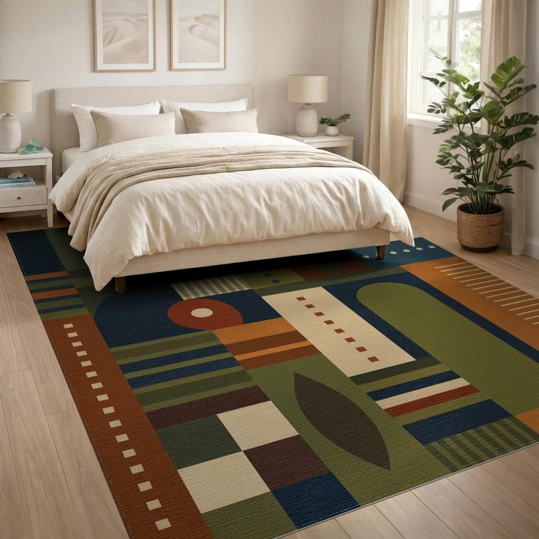 Geometric Modern Multi-color and Patterns Multi-Color Geometric Area Rug