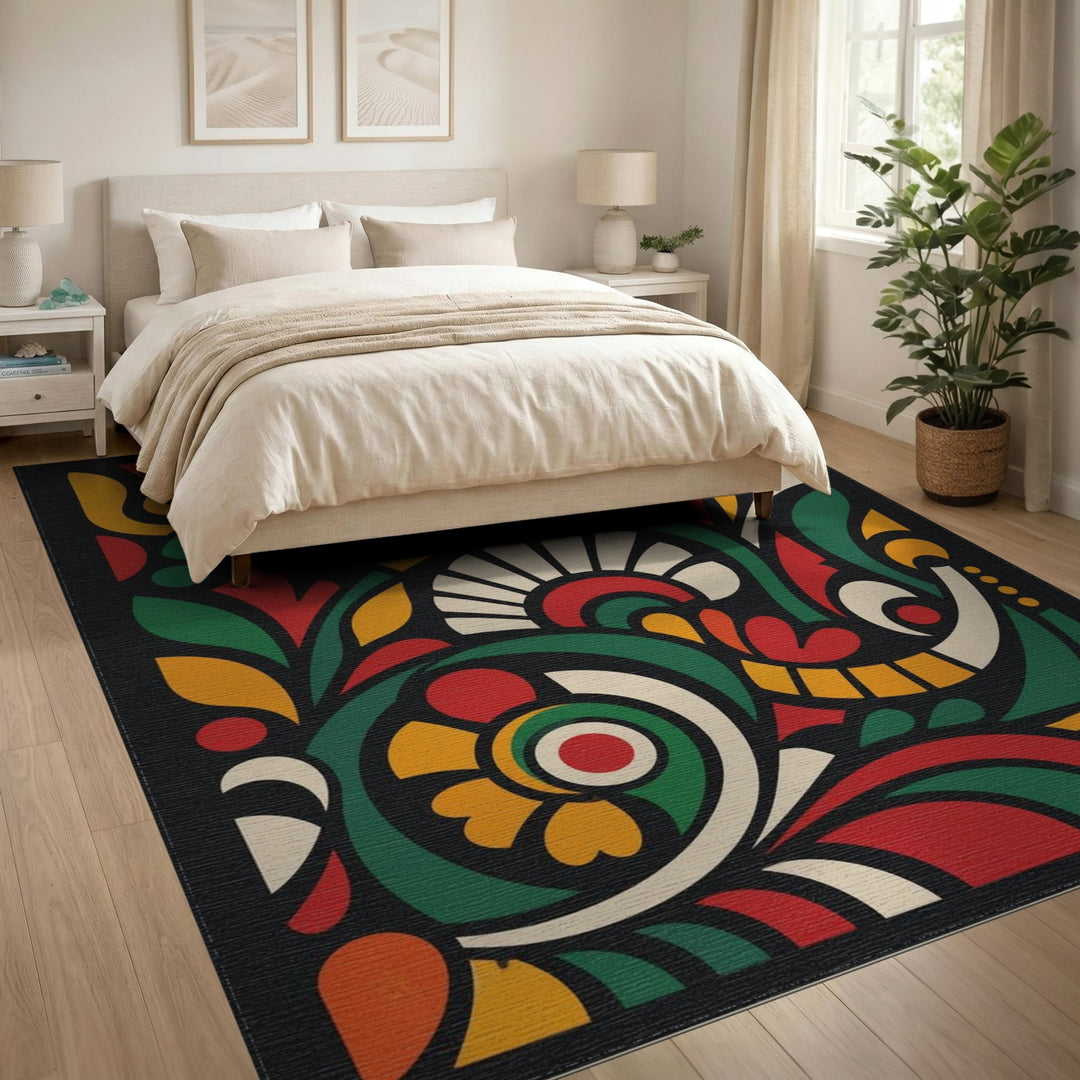 Vibrant Multi-Color Abstract Area Rug