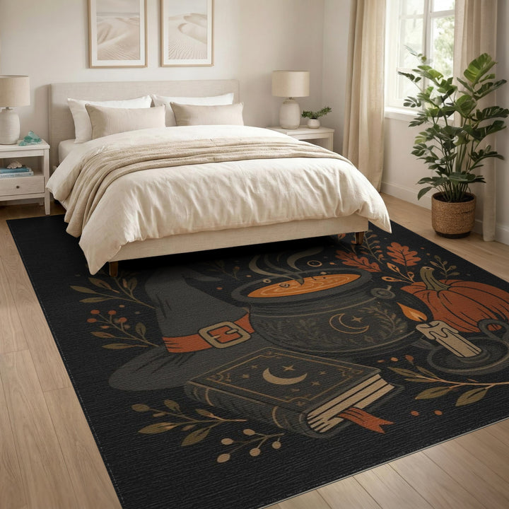 Witch Cauldron Pumpkin Area Rug