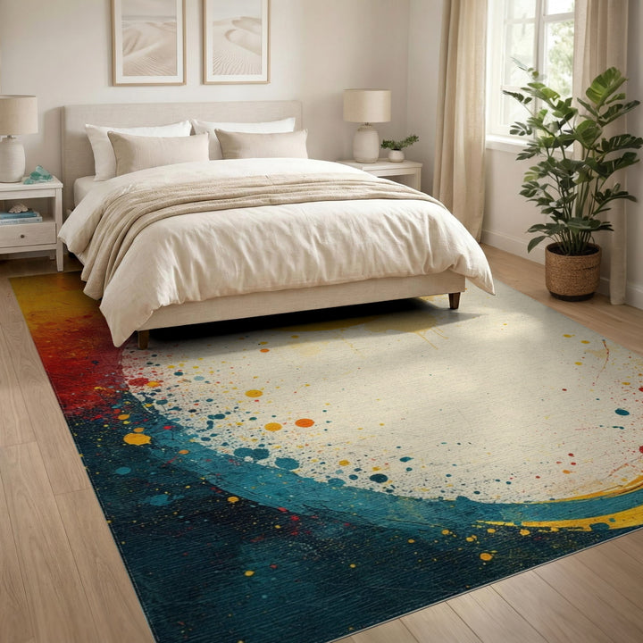 Vibrant Abstract Multi-Color Splash Area Rug