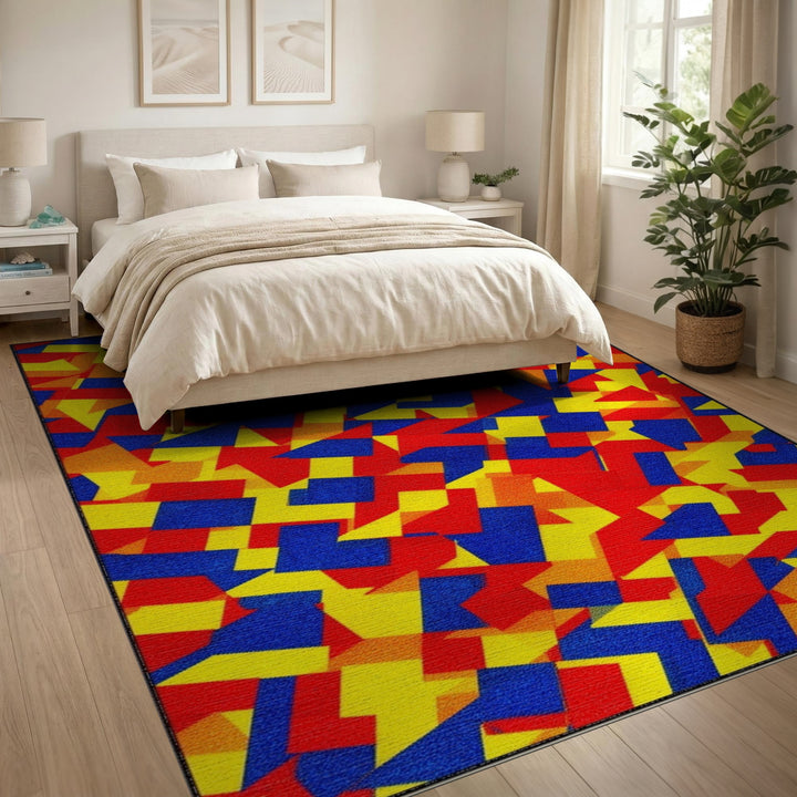 Vibrant Geometric Multi-Color Area Rug