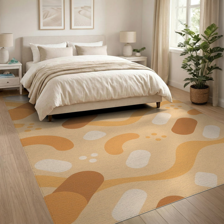 ODIKA Warm Orange Abstract Area Rug