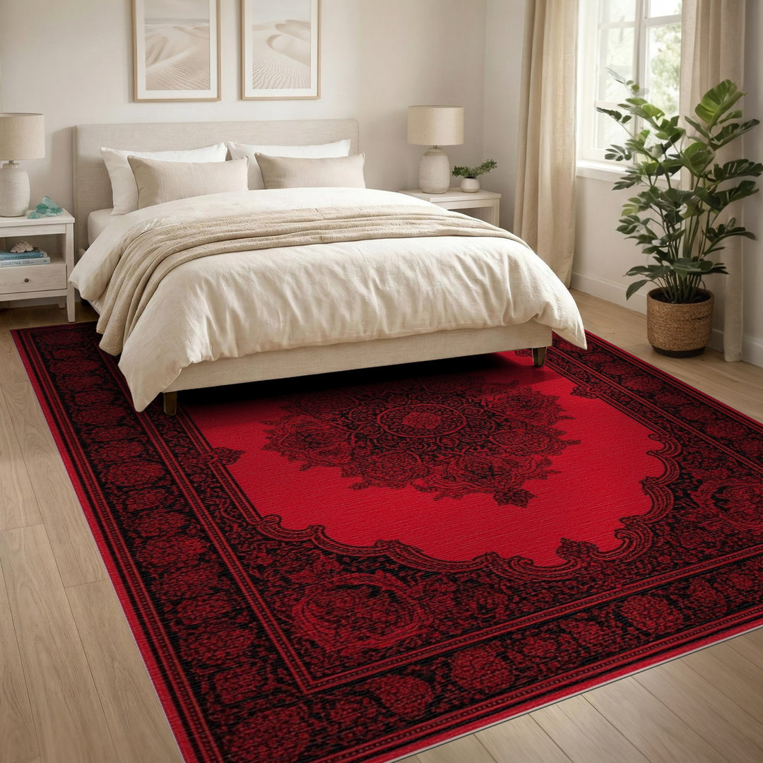Red Persian Medallion Area Rug