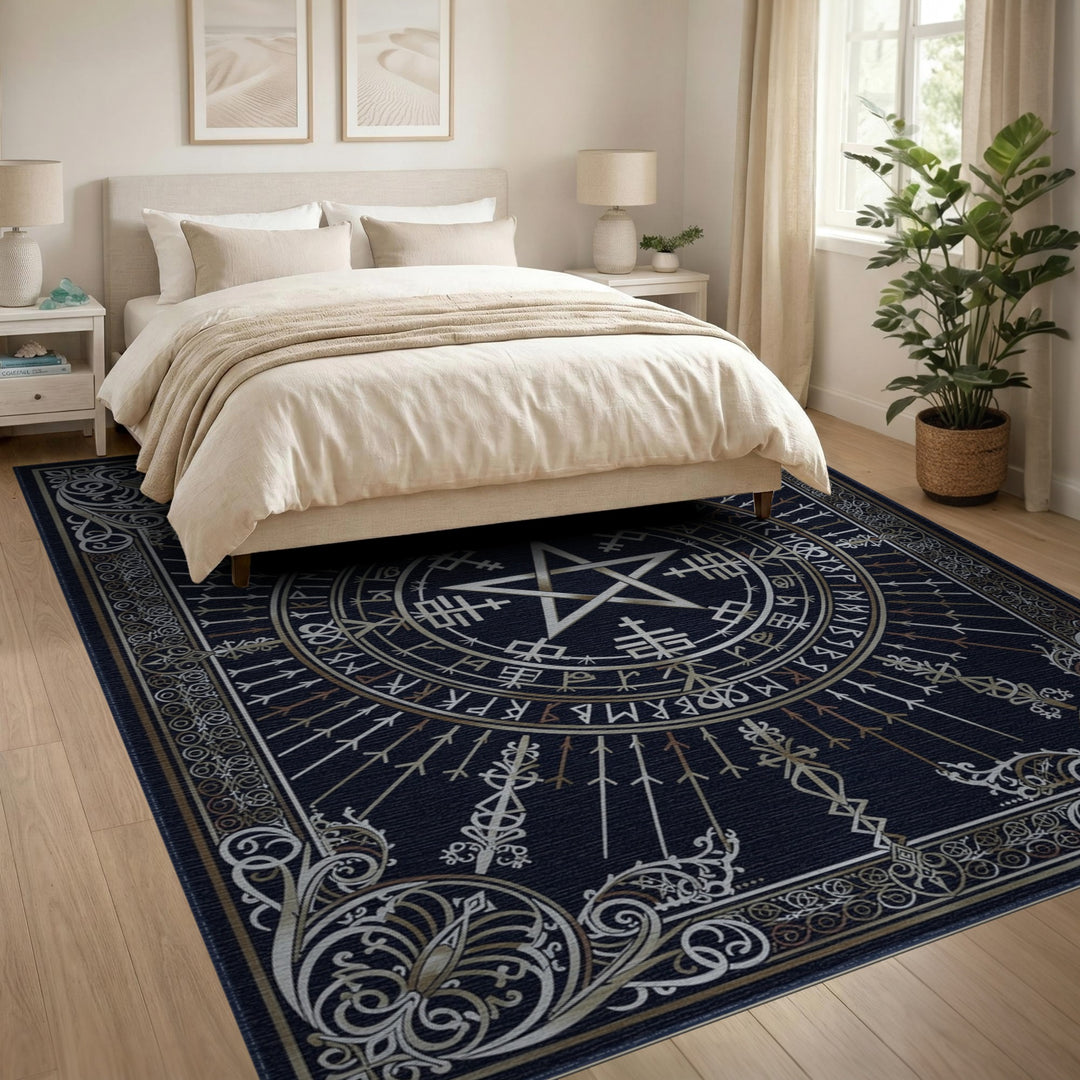 Mystical Pentagram Area Rug