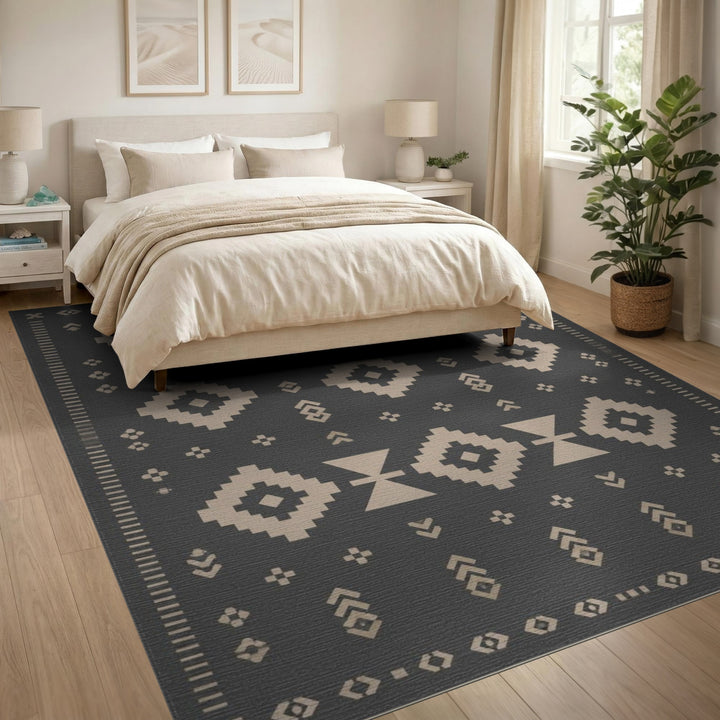 Grey Heritage Tribal Area Rug