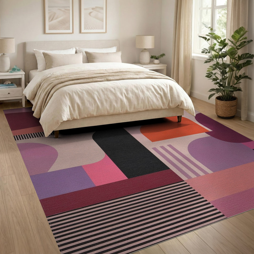 Vibrant Geometric Multi-Color Area Rug