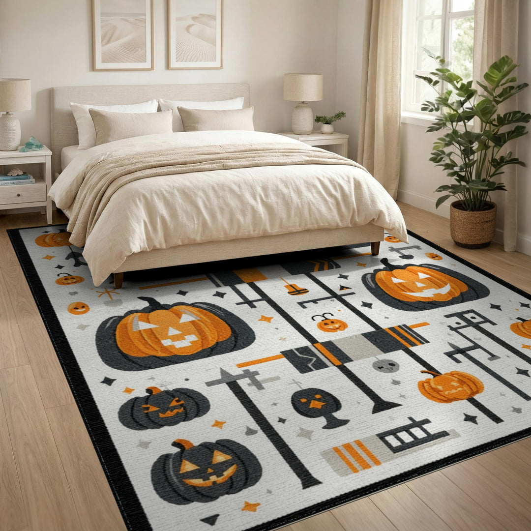 Halloween Pumpkin Patch Kids Area Rug