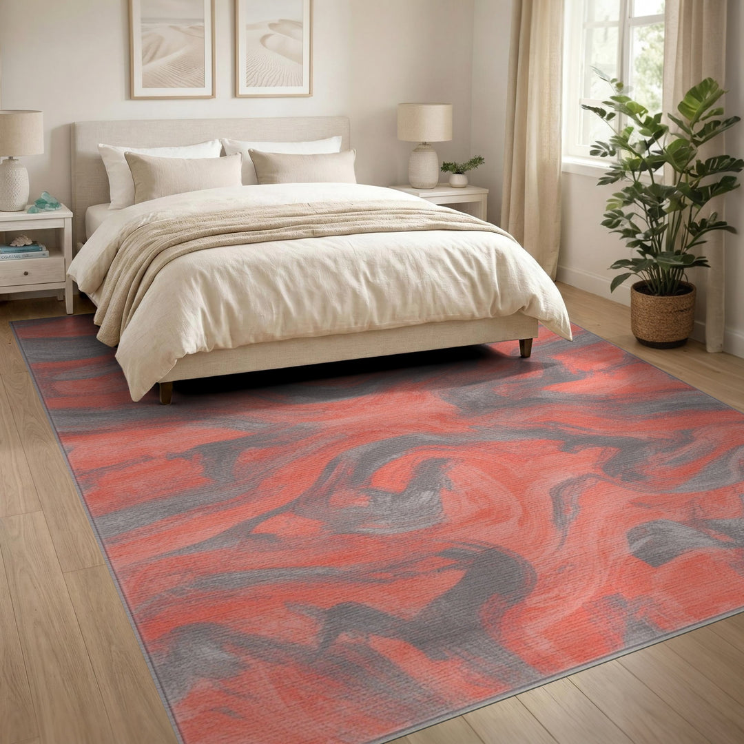 Red Abstract Area Red Abstract Swirl Area Rug