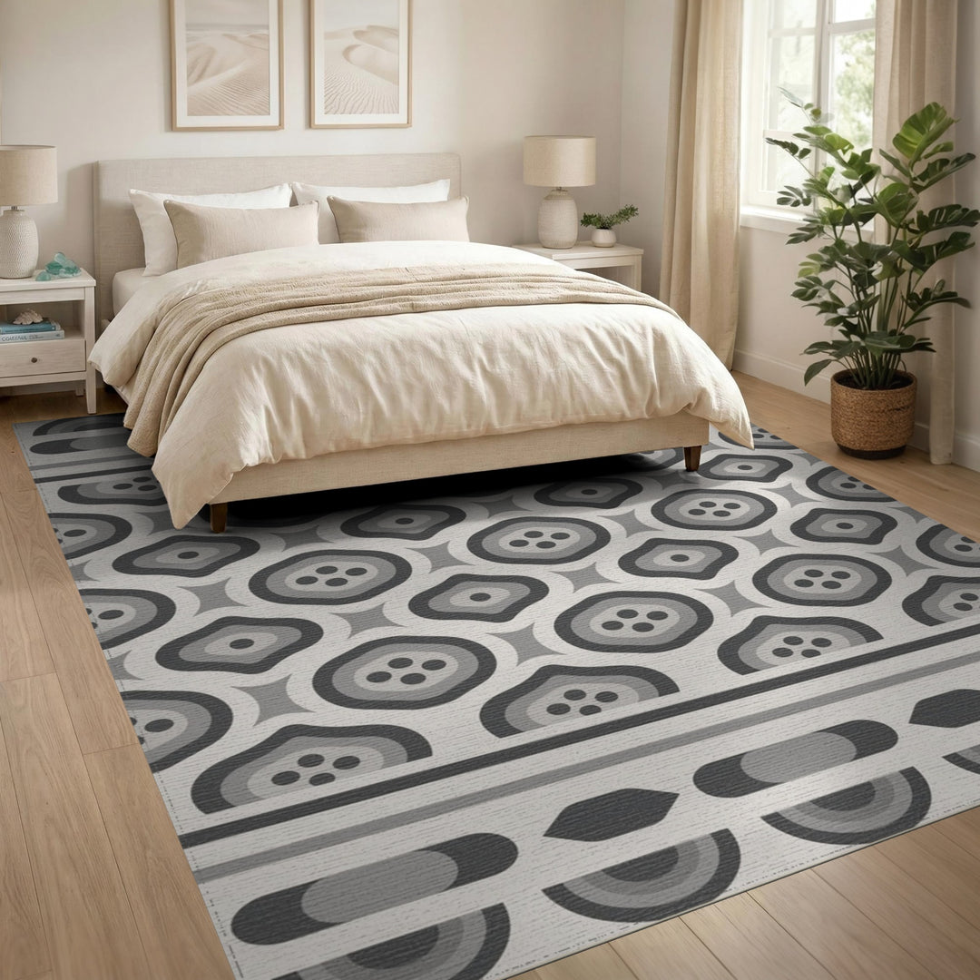 Grey Geometric Modern Area Rug