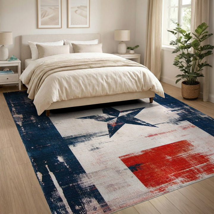 Distressed Star Area Rug