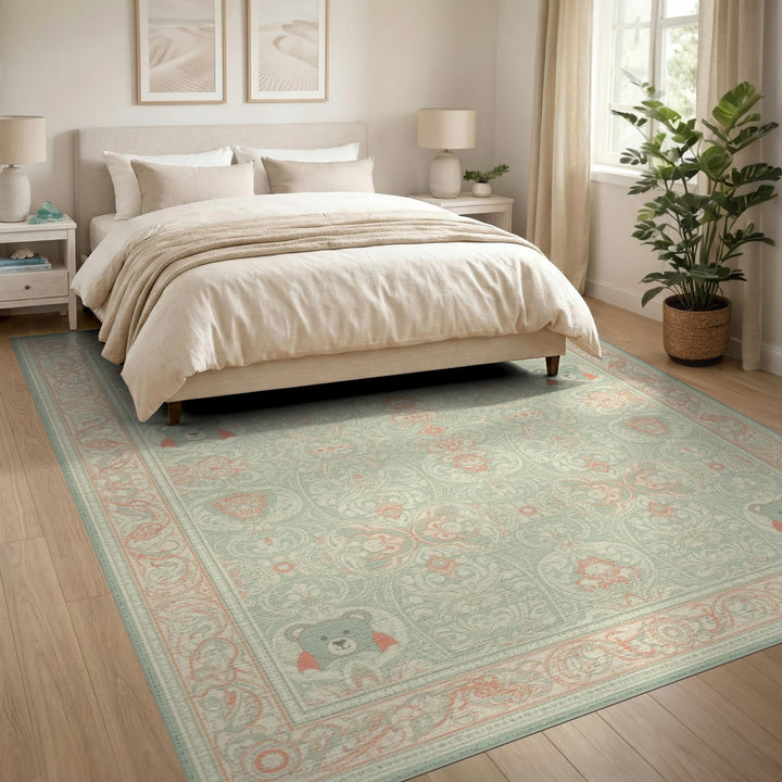 Superhero Teddy Bear Kids Area Rug