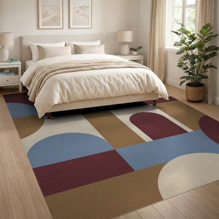 Geometric Modern Brown and Tan Geometric Modern Brown Area Rug