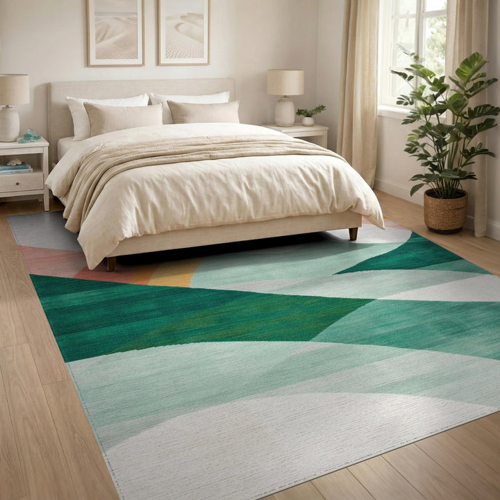 Multi-color and Patterns Geometric Arch Multi-Color Area Rug
