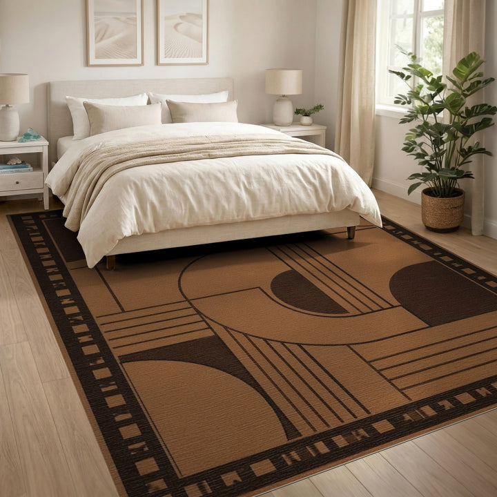 ODIKA Geometric Brown Area Rug