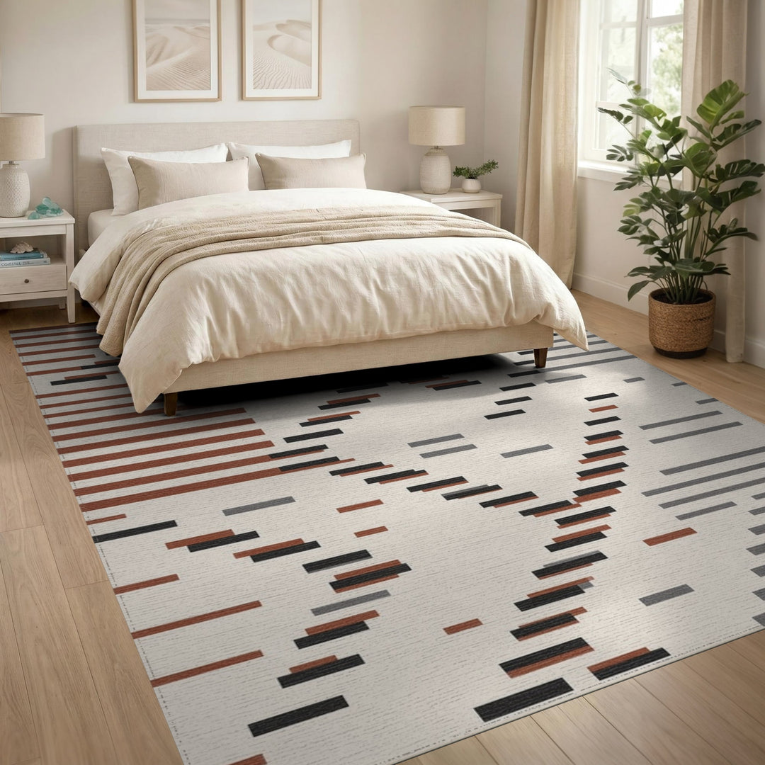 Brown Geometric Area Rug