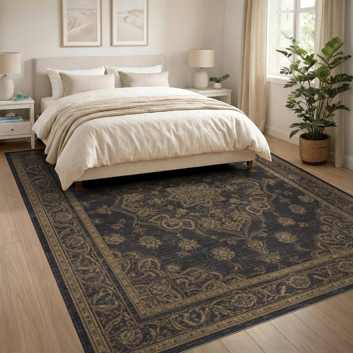 Grey Traditional Persian Medallion Rug