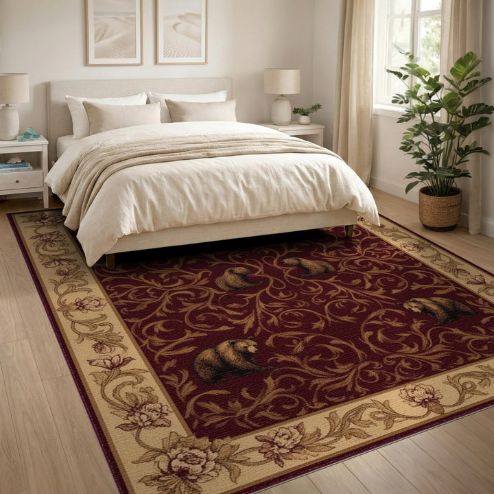 Rustic Red Bear Area Rug