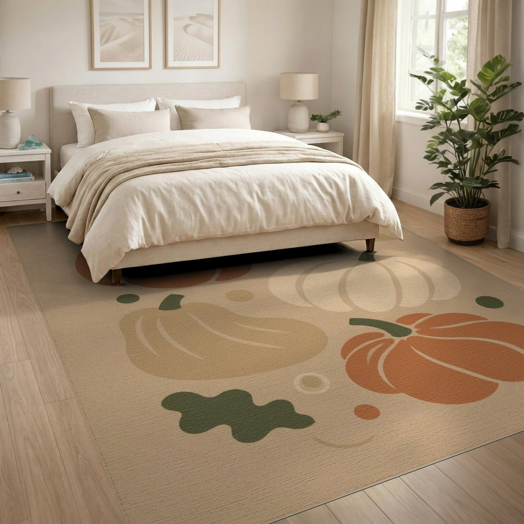 Autumn Pumpkin Washable Area Rug