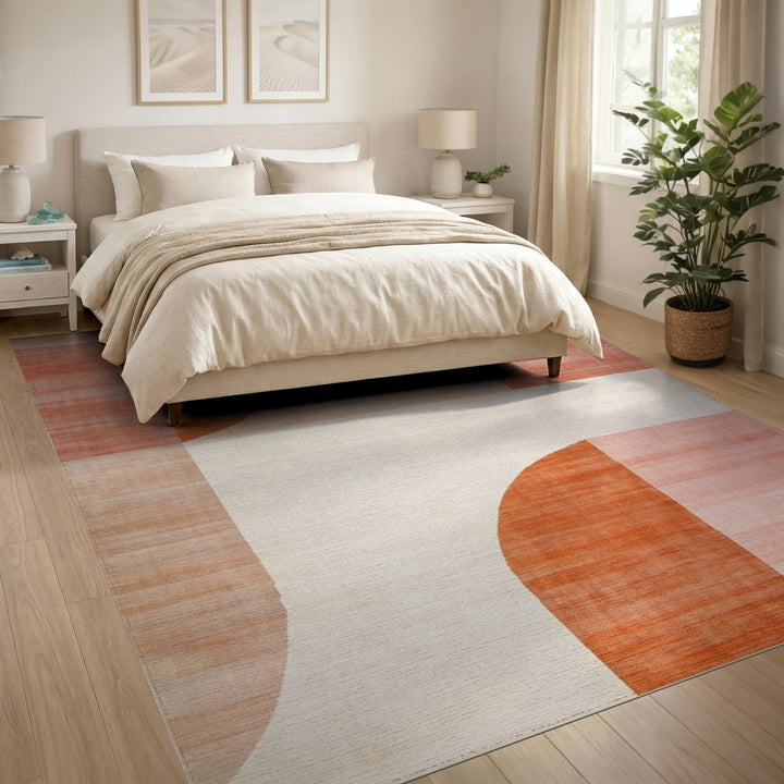 Orange Geometric Area Rug