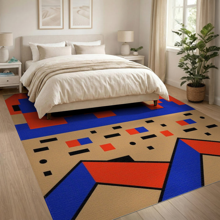 Bold Geometric Multi-Color Area Rug