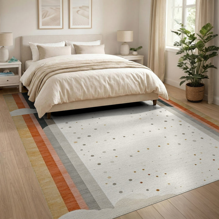 Earthy Rainbow Boho Area Rug
