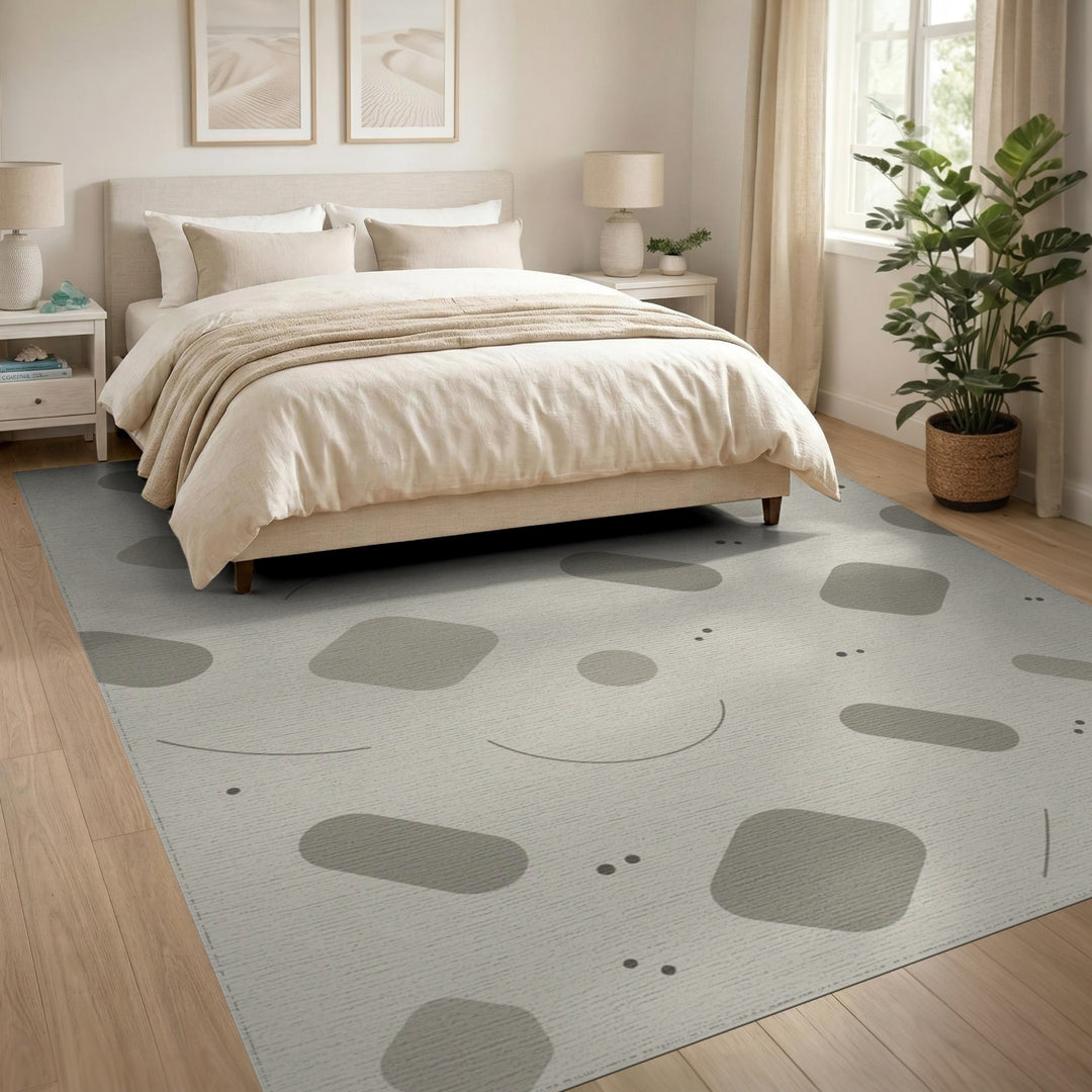 Grey Geometric Modern Area Rug