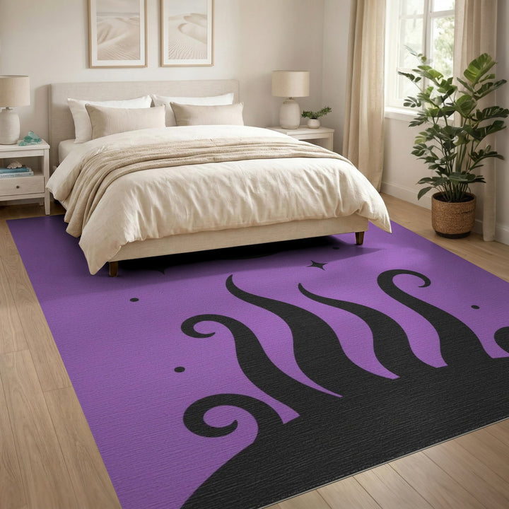 Purple Celestial Moon Swirl Area Rug