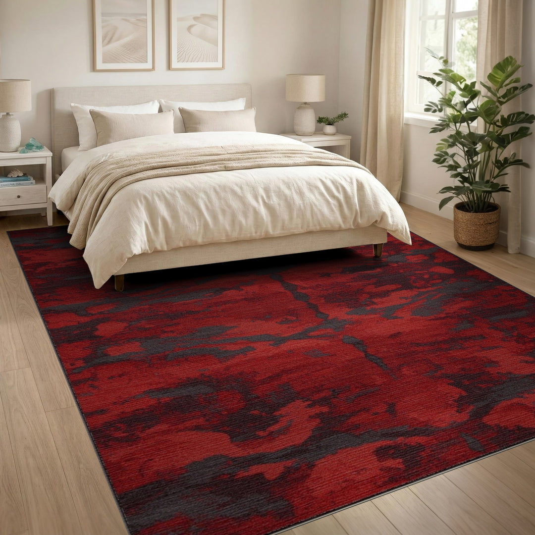 Abstract Area Red Abstract Area Rug