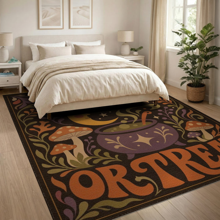 Trick or Treat Cauldron Mushroom Area Rug