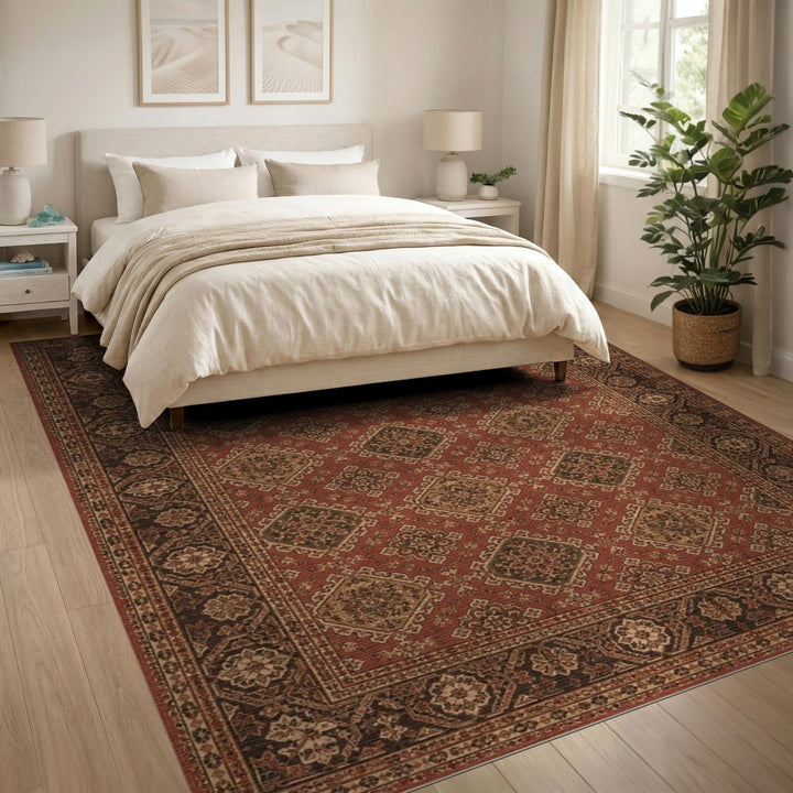 Red Persian Medallion Area Rug