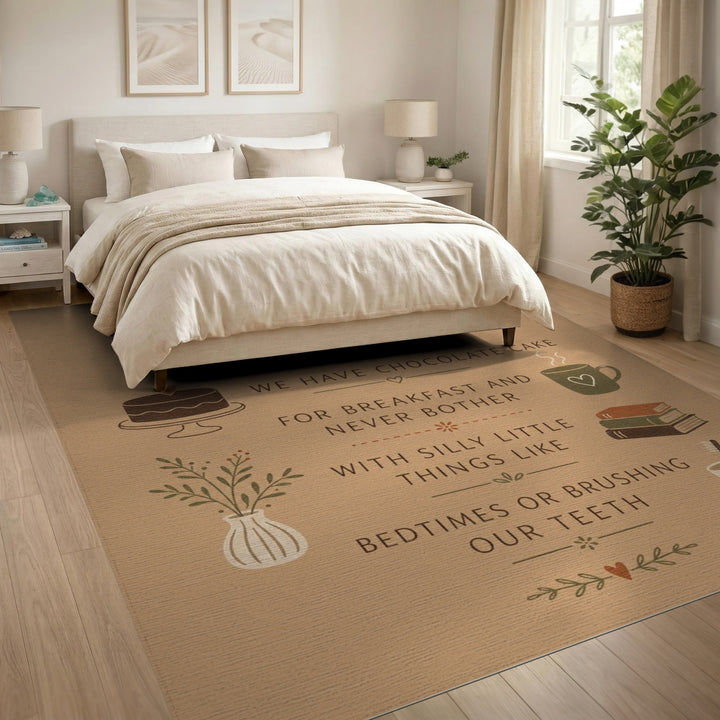 In This House Chocolate Cake Area Rug