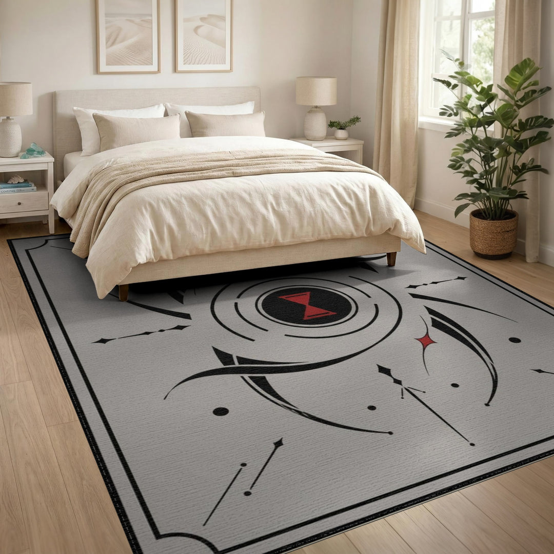 Grey Geometric Hourglass Area Rug
