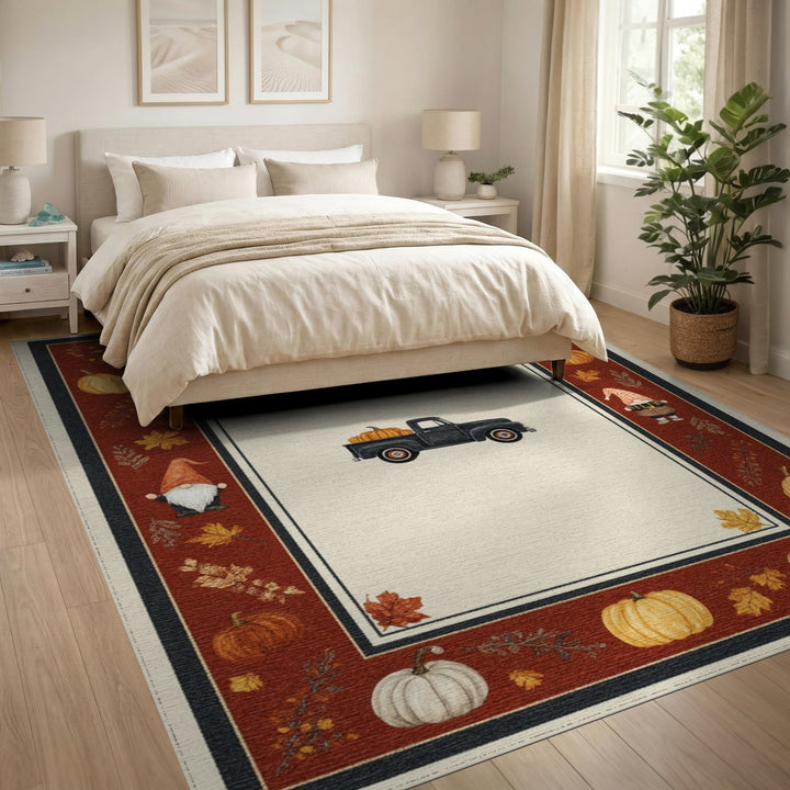 Vintage Truck Pumpkin Harvest Area Rug