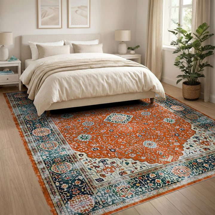 Red Persian Medallion Area Rug