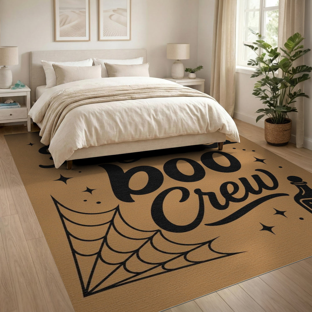 Hey Boo Crew Brown Tan Area Rug