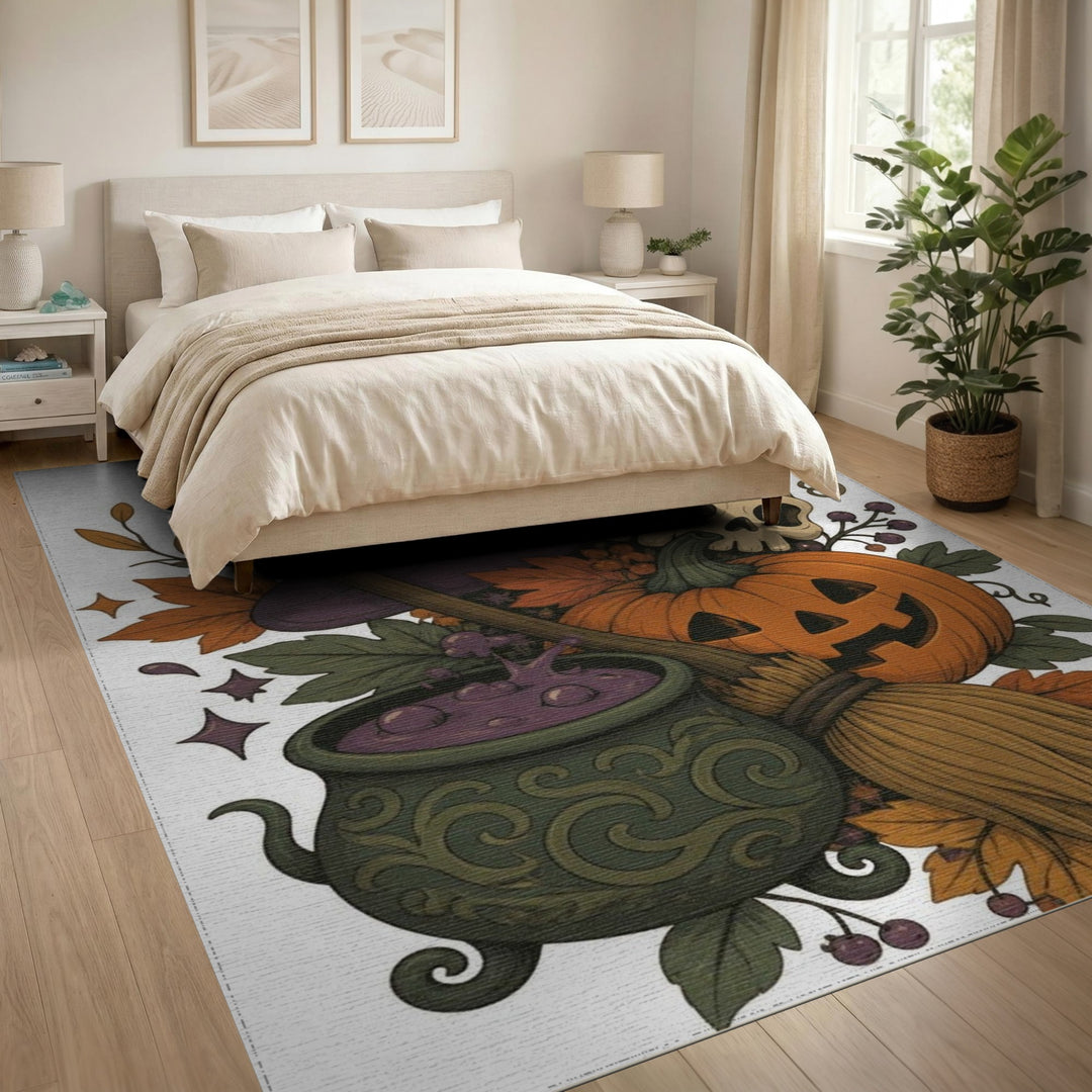 Halloween Witch Cauldron Area Rug
