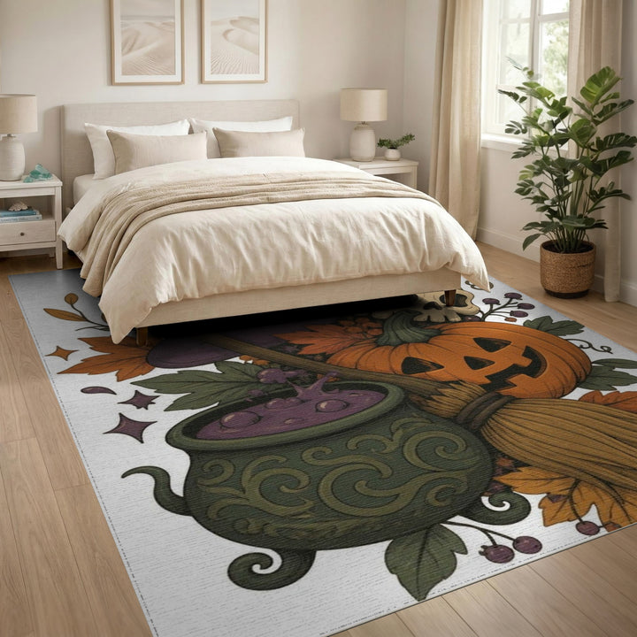 Halloween Witch Cauldron Area Rug