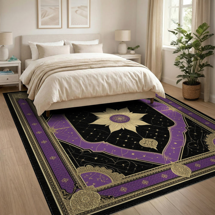 Purple Celestial Lotus Area Rug