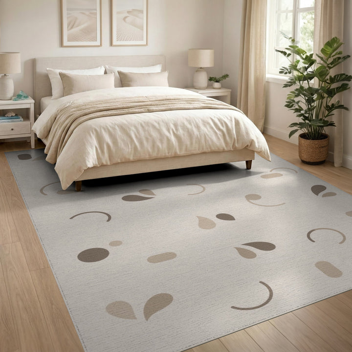 Beige Abstract Neutral Abstract Area Rug