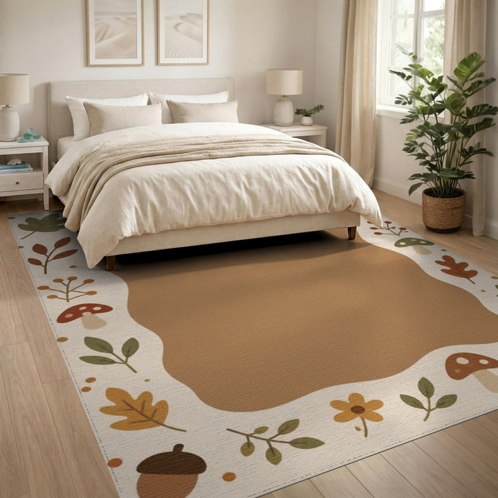 Autumn Leaf and Acorn Brown Area Rug