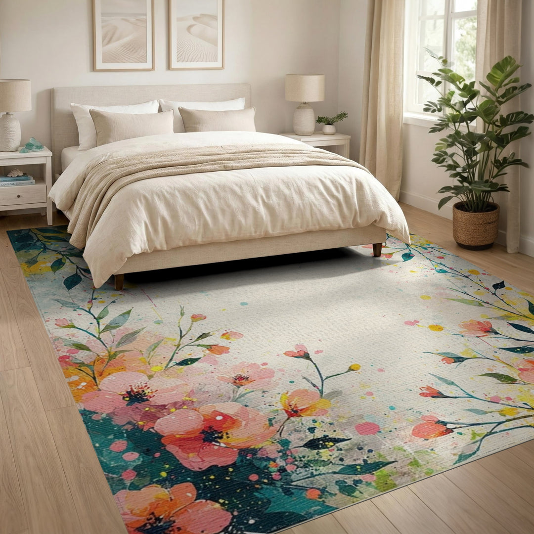 Vibrant Floral Bloom Area Rug
