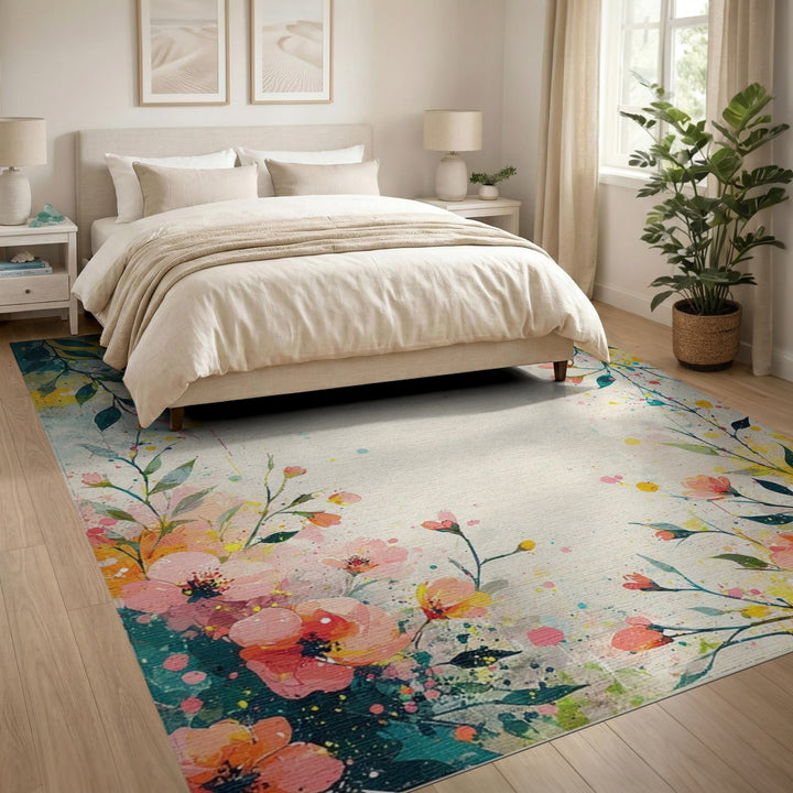 Vibrant Floral Bloom Area Rug