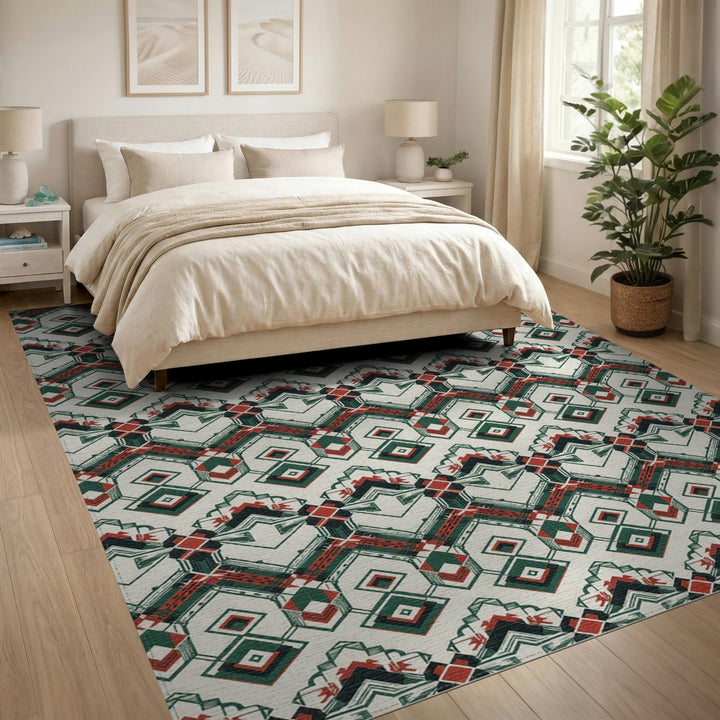 Multi-color and Patterns Multi-Color Geometric Diamond Area Rug