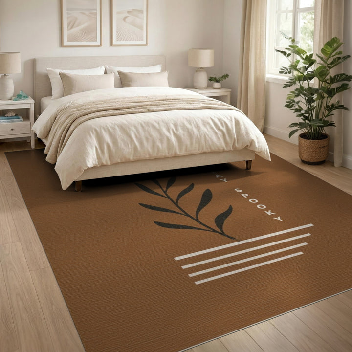 Stay Spooky Brown Botanical Area Rug