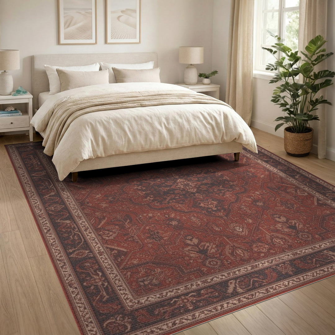 Red Persian Medallion Area Rug