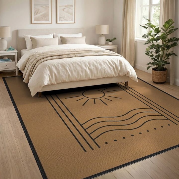 Brown Southwestern Arch Sun Area Rug
