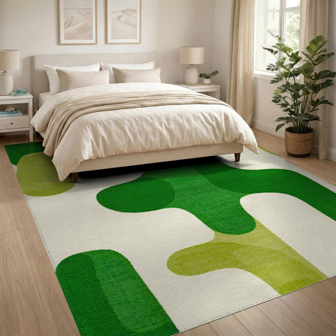 Organic Green Organic Abstract Area Rug