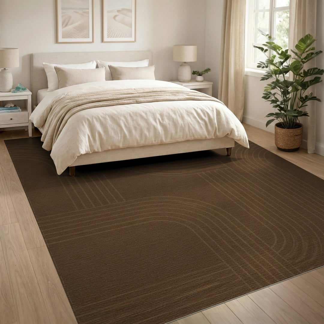 Geometric Modern Arch Brown Geometric Arch Area Rug
