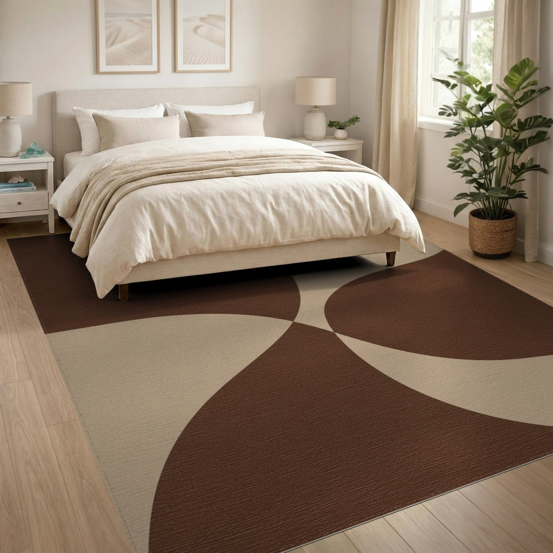 Abstract Area Abstract Brown Area Rug