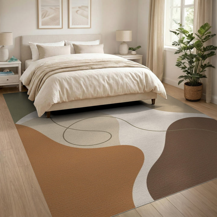Abstract Neutral Organic Area Rug